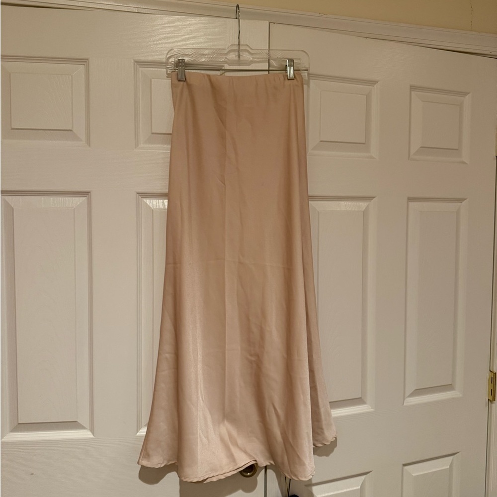 Showpo Blush Silk Skirt